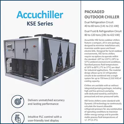 KSE outdoor packaged chiller 40 to 120 ton