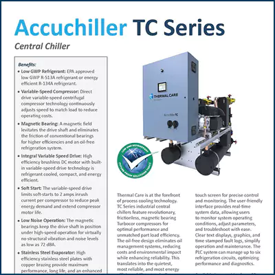 TC 60 to 800 ton with centrifugal compressor Specification